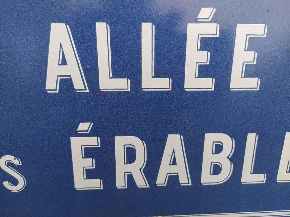 Ancienne Plaque de Rue All&eacute;e des &Eacute;rables Enamel Street Sign
