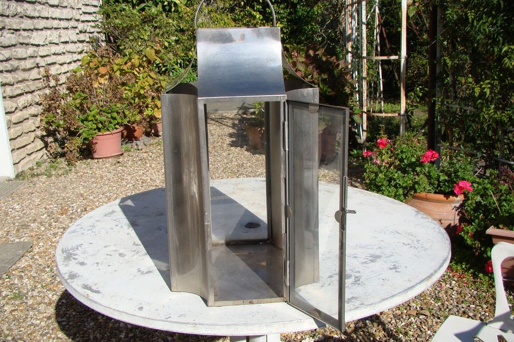 Grande Lanterne / photophore en acier Hauteur 60 cm Décoration