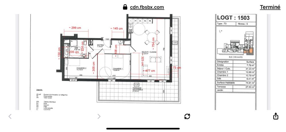 Vente Appartement Appartement - 3 pièces 75m² + terrasse Lille
