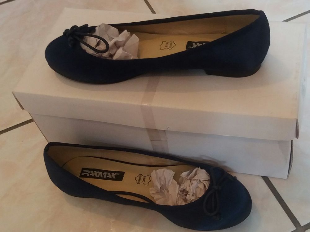 Ballerines chaussures plate bleu marine Raxmax neuves - P 36 Chaussures