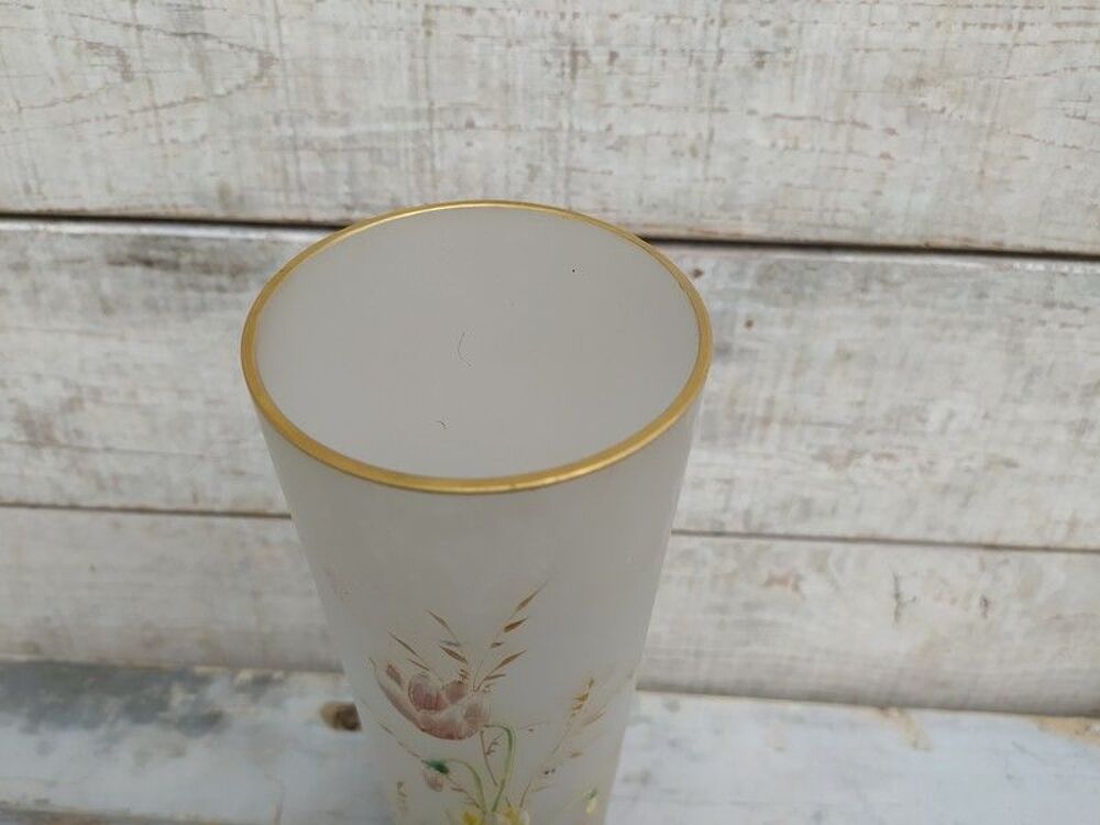 Vase Rouleau Art Nouveau D&eacute;cor Cyclamen &Eacute;maill&eacute; Legras Décoration