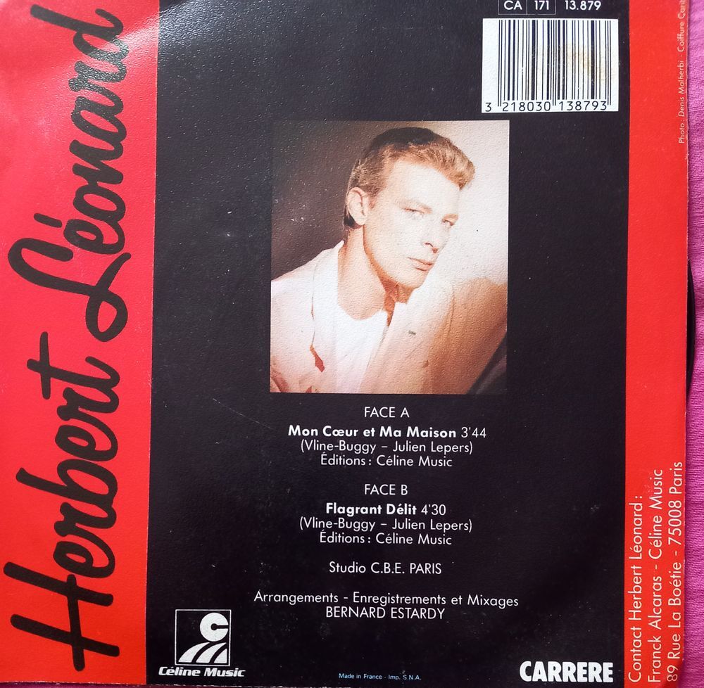 HERBERT LEONARD 5 X DISQUE VYNIL 45 TOURS CD et vinyles