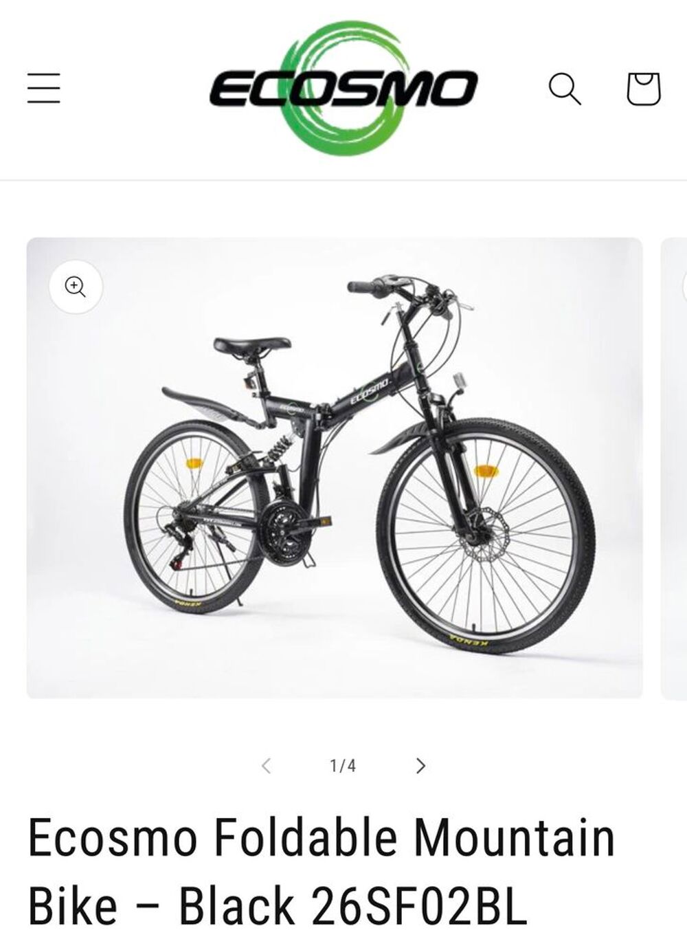 V&eacute;lo VTT noir pliant marque cosmos Vélos