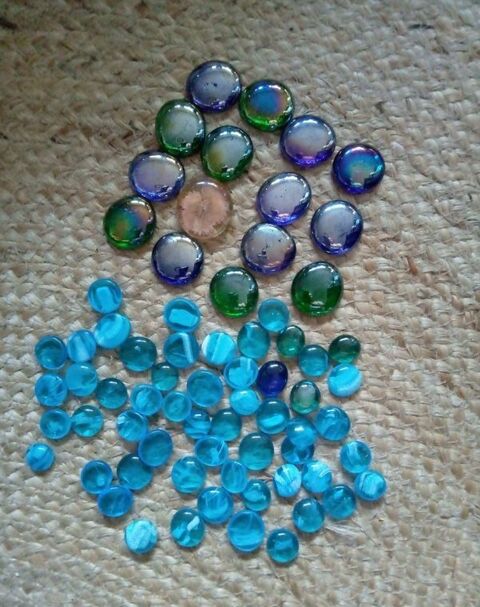 lot galets décoratifs bleus en verre 4 Beauchamp (95)