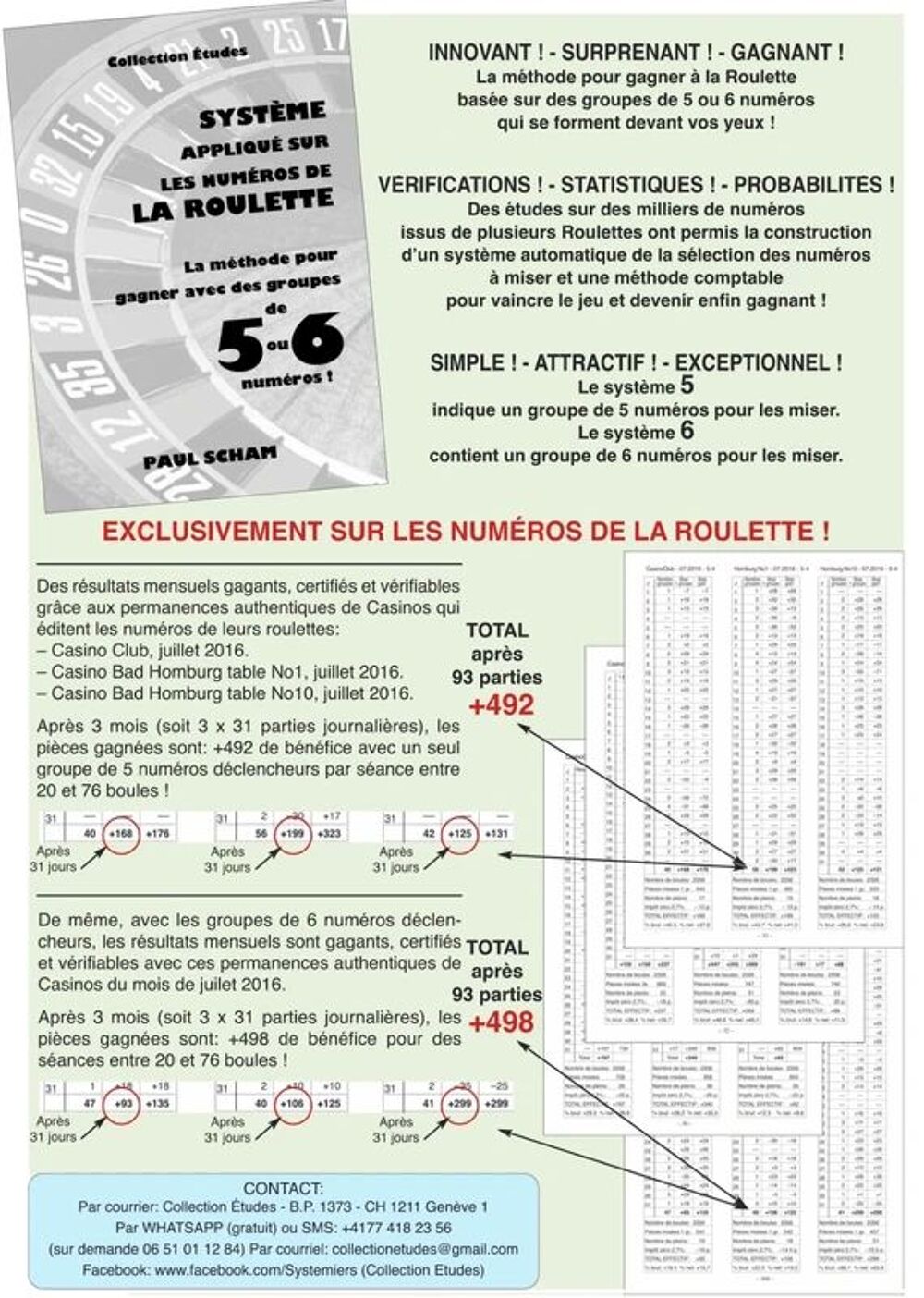 CASINO METHODE ROULETTE SYSTEME : LES LOIS DU HASARD Livres et BD
