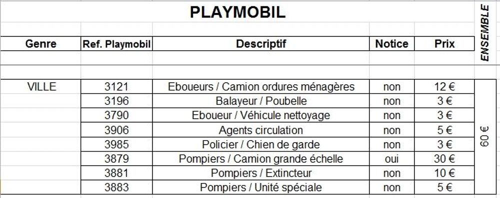 Playmobil 3790 Eboueur / V&eacute;hicule nettoyage Jeux / jouets