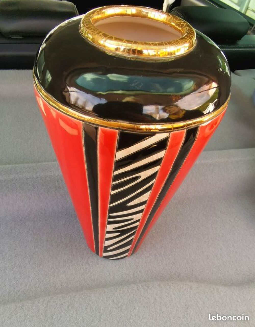 Vase aux &eacute;maux de Longwy 