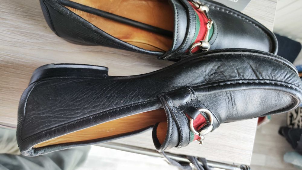 mocassins GUCCI cuir Marine cousues Main Chaussures
