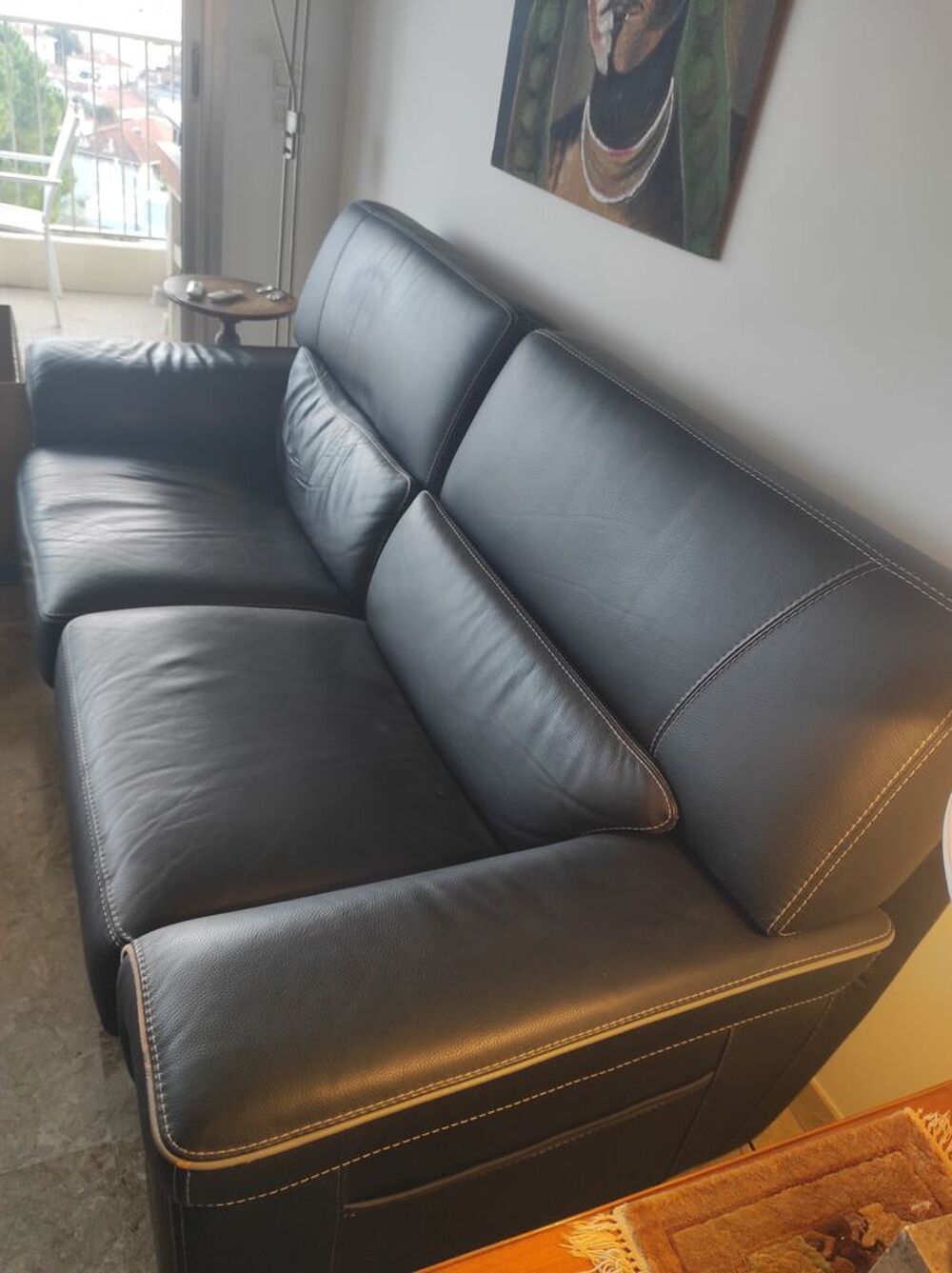 Canap&eacute; en cuir 3 places Meubles