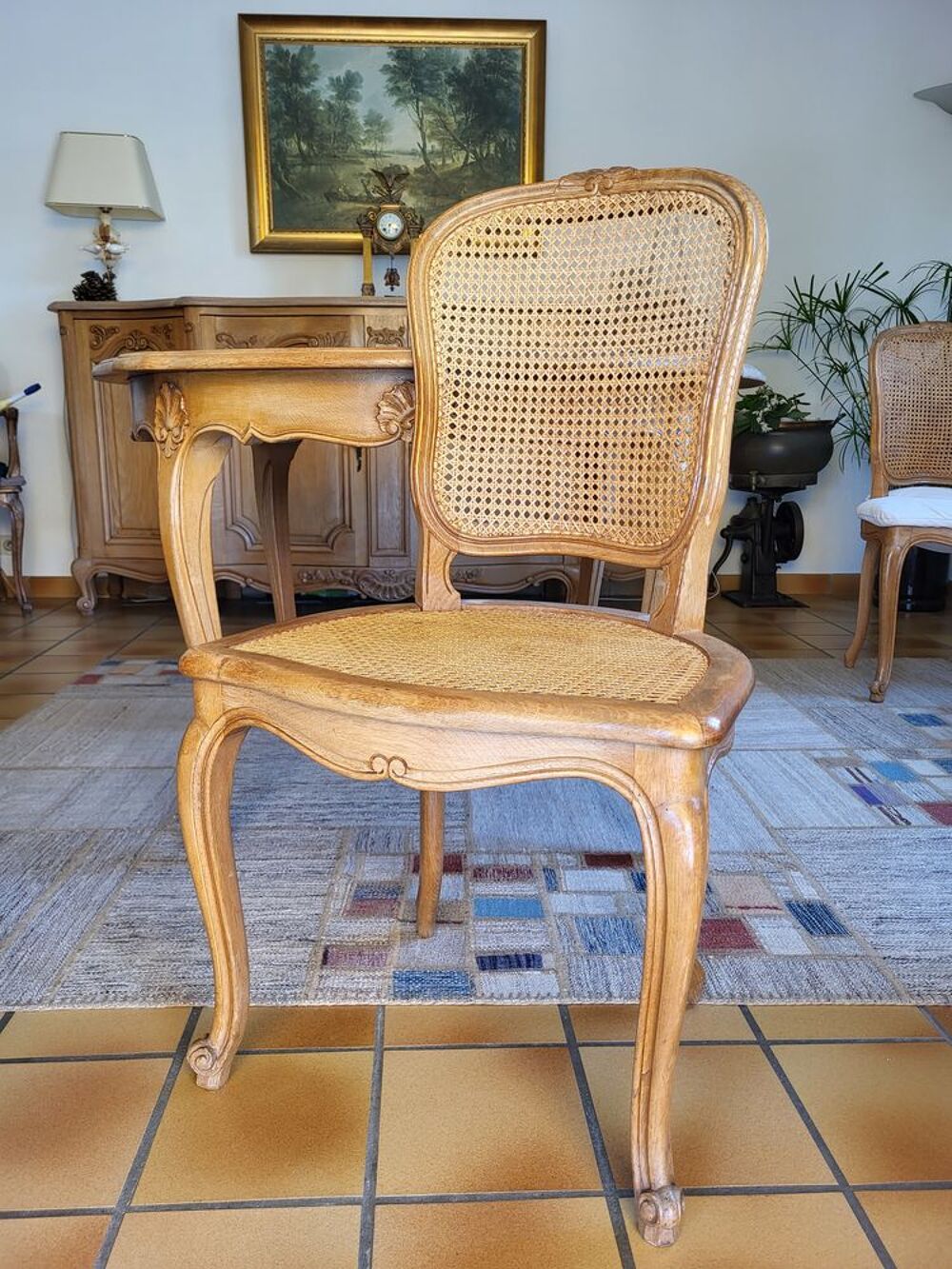Table de salle &agrave; manger ronde avec rallonges &amp; 6 chaises Meubles