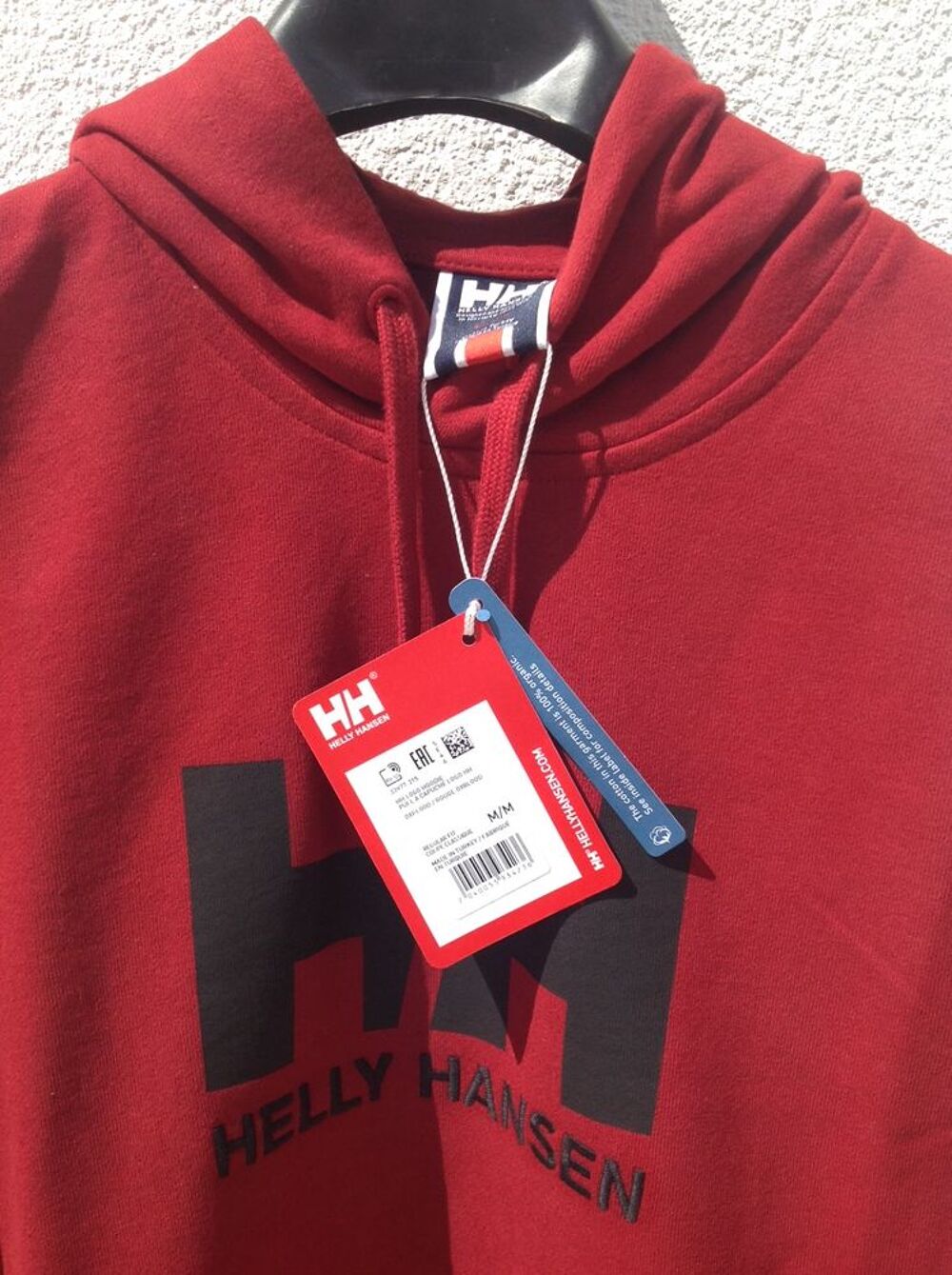 Sweat &agrave; capuche Helly Hansen&reg; homme, couleur Dark Red, neuf Vêtements
