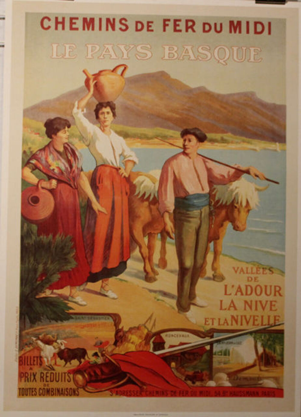 " LE PAYS BASQUE " " CHEMINS DE FER DU MIDI " Décoration