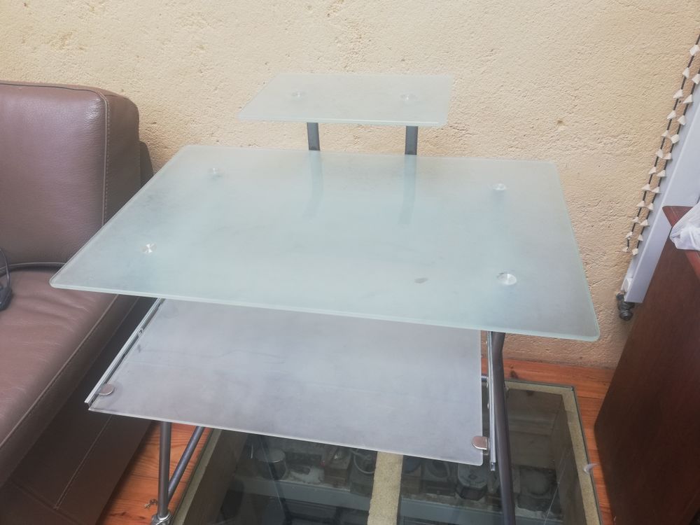 bureau informatique en verre Meubles