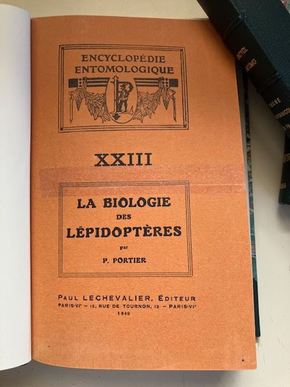 La Biologie des L&eacute;pidopt&egrave;res P. Portier Livres et BD