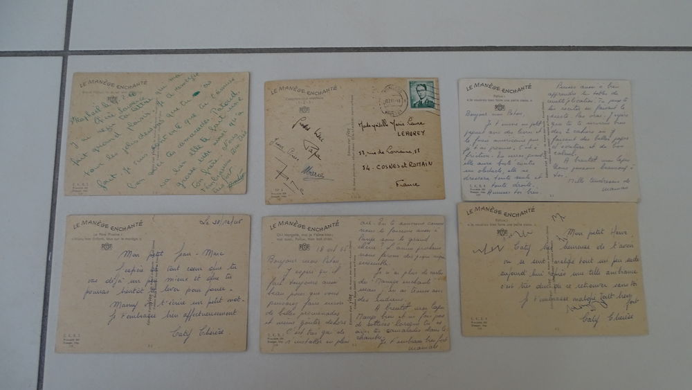 LOT 6 DE CARTES POSTALES Le Man&egrave;ge enchant&eacute; 