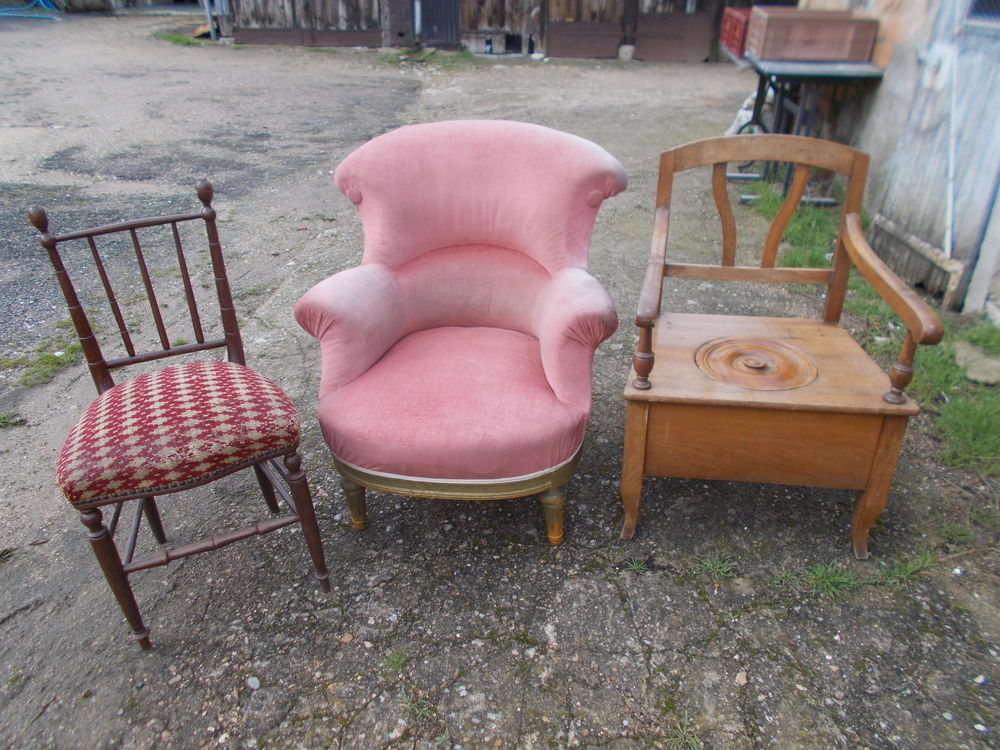 fauteuil lambrequin velours rose etc faire un prix Meubles