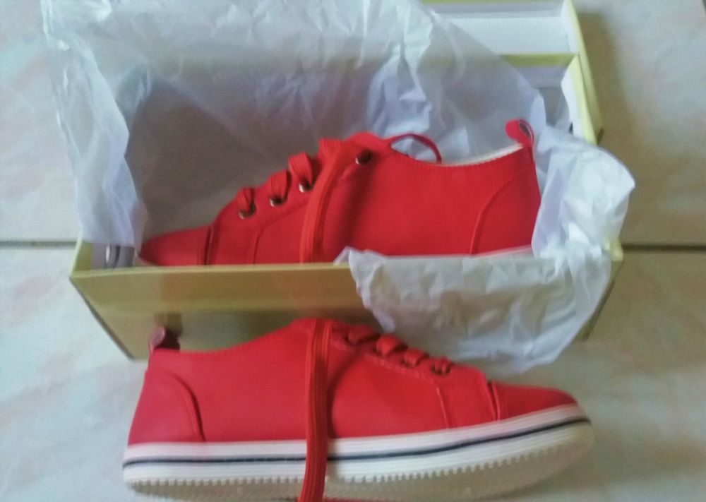 sneakers baskets Mode Rouge " Mademoiselle g " - n - P 36 Chaussures