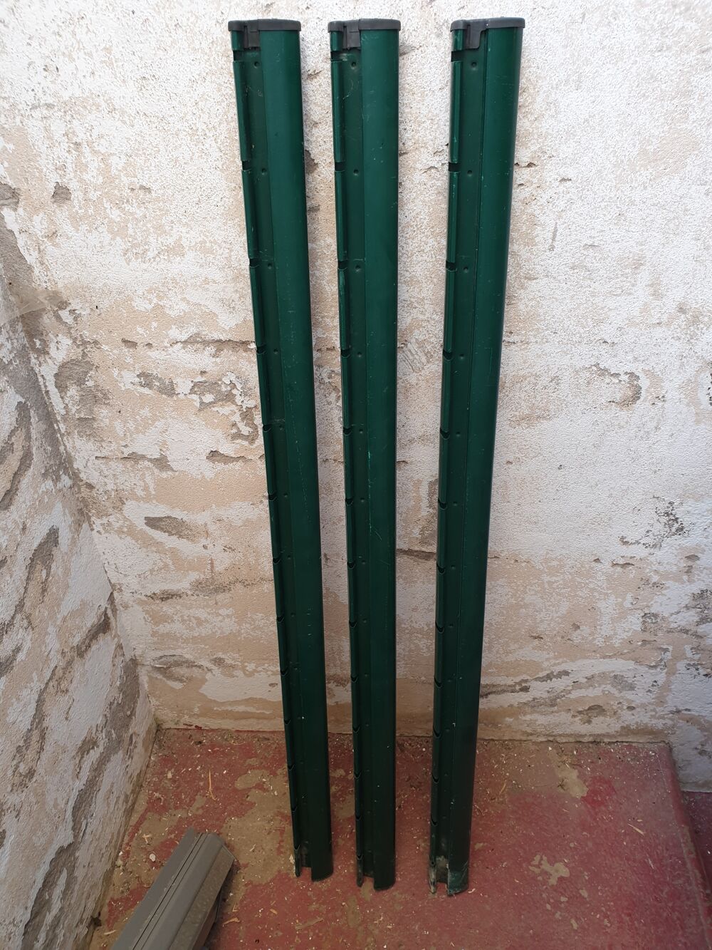 3 Poteaux &agrave; encoche AXOR &agrave; sceller vert - H.130 x P.6,8 cm Jardin