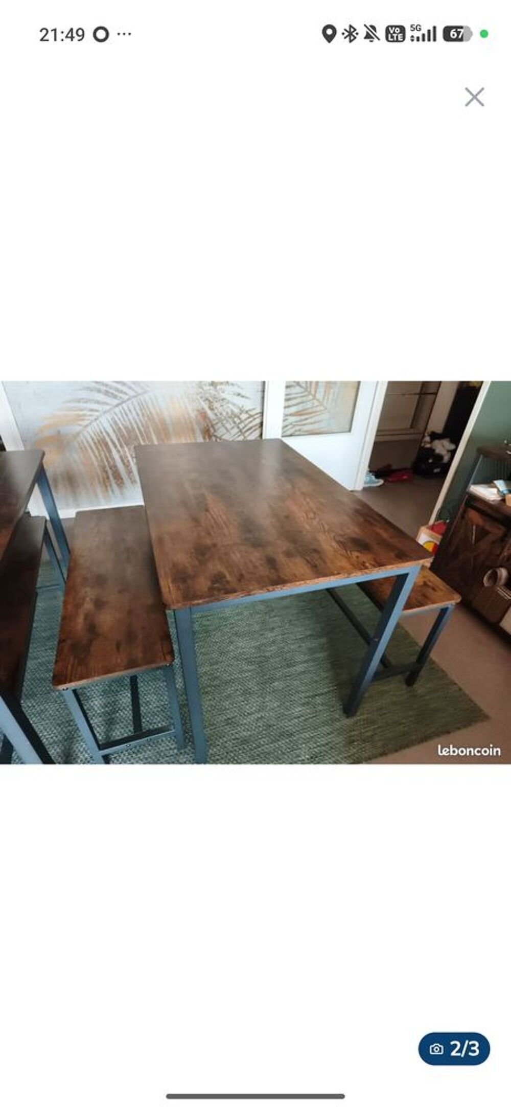 Table + 2 bancs Meubles