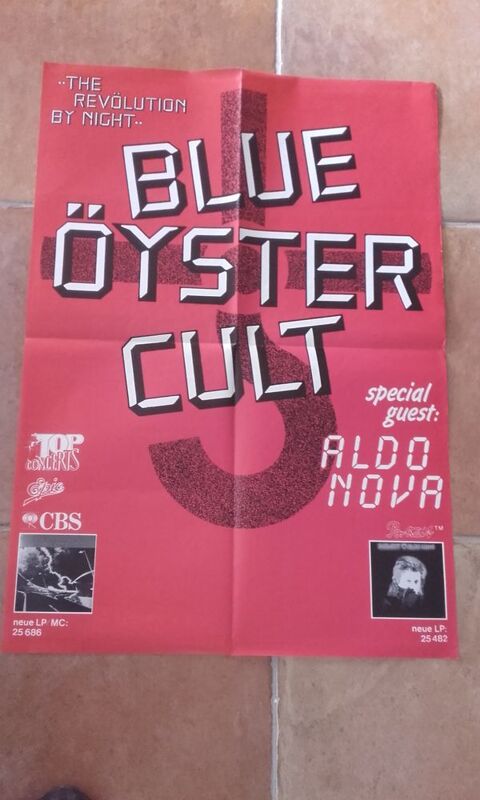 Blue Oyster Cult / Aldo Nova : Affiche Originale Concert Eur 80 Angers (49)