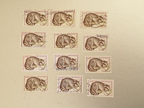 Timbre france Raton laveur de la Guadeloupe 1973- lot 0.72 e 0 Marseille 9 (13)
