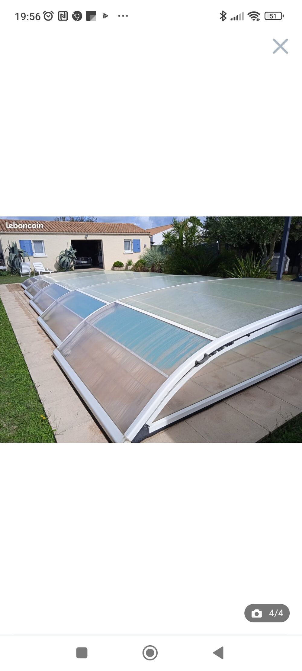 Abri piscine Desjoyeaux 4, 7 x 10,5 transport possible Jardin