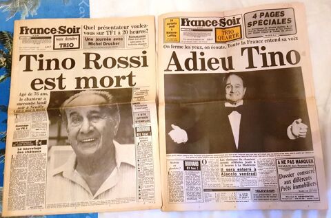 Journaux  Mort de Tino Rossi  20 Saint-Mandé (94)