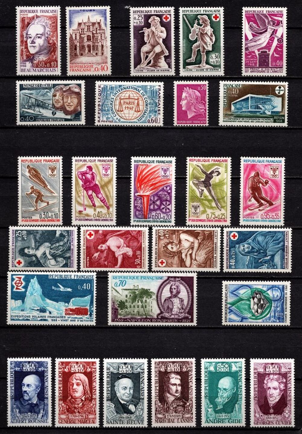 Lot timbres France de 1967/69, tous**, superbes 
