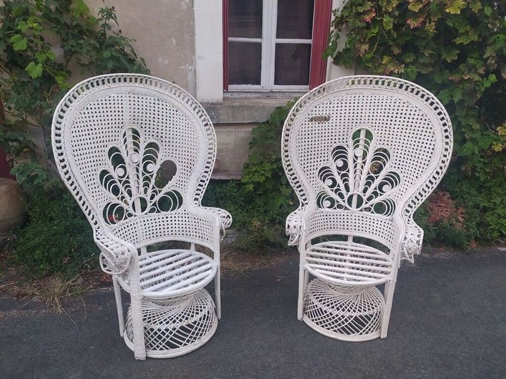 Fauteuil Emmanuelle Osier Rotin Vintage Meubles