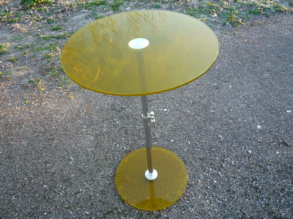 Table verre jaune design Meubles