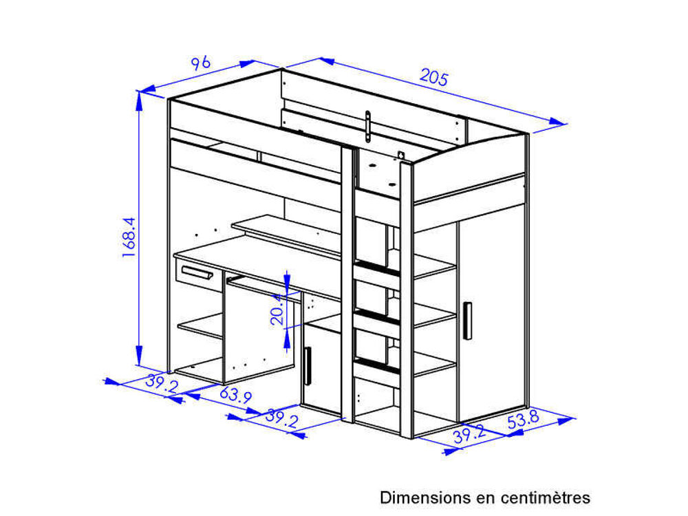 Lits Mezzanine gar&ccedil;on/fille, id&eacute;al pour petites chambres Meubles