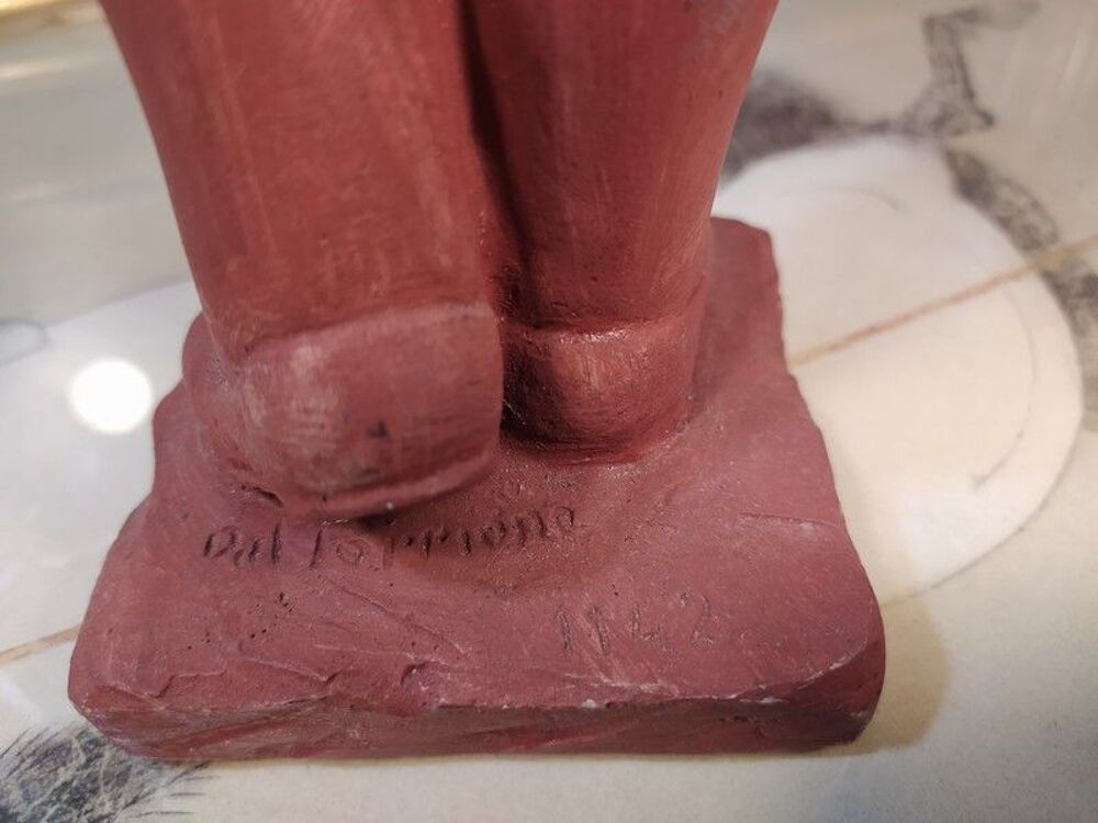 Statue Fillette avec Poup&eacute;e Sign&eacute;e Lorenzo Dal Torrione Décoration