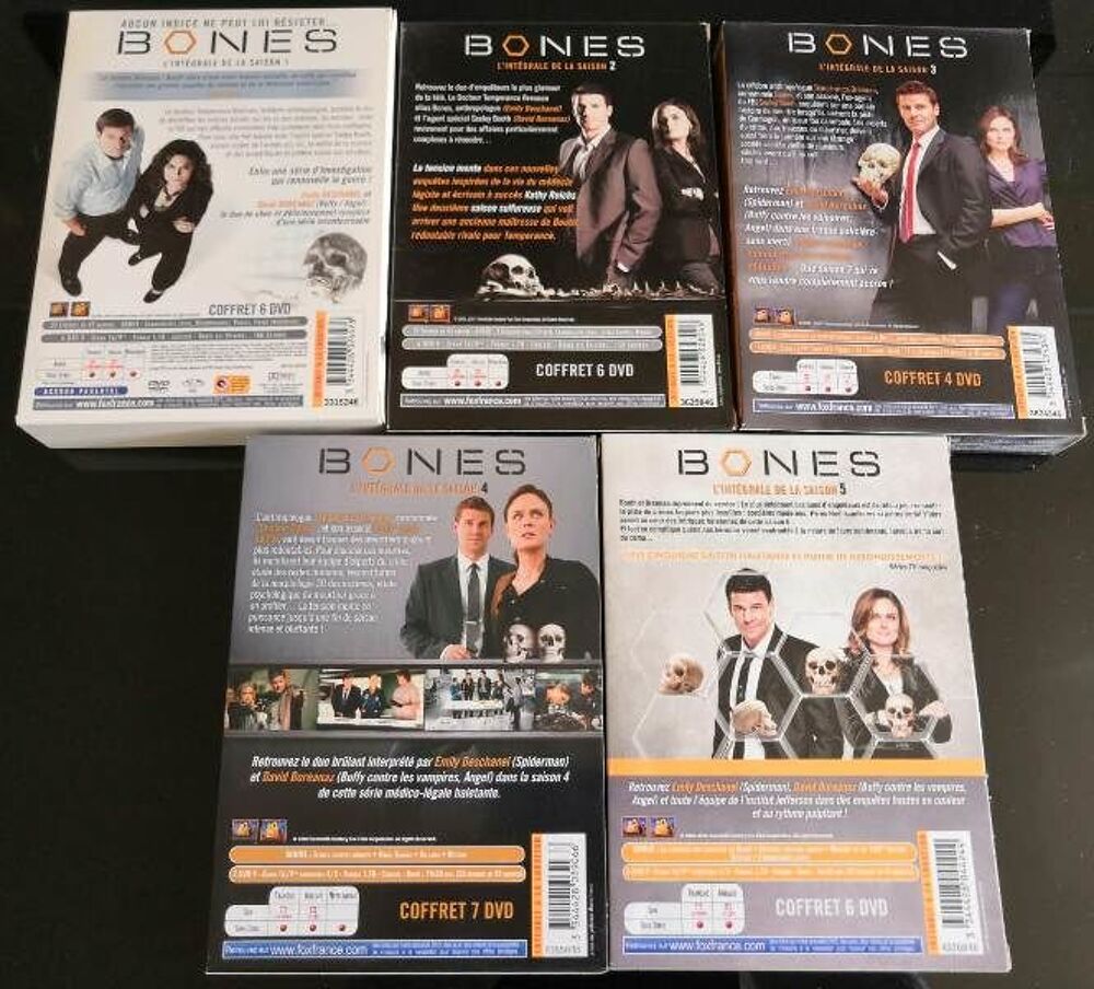 DVD - BONES saison 1 &agrave; 5 DVD et blu-ray
