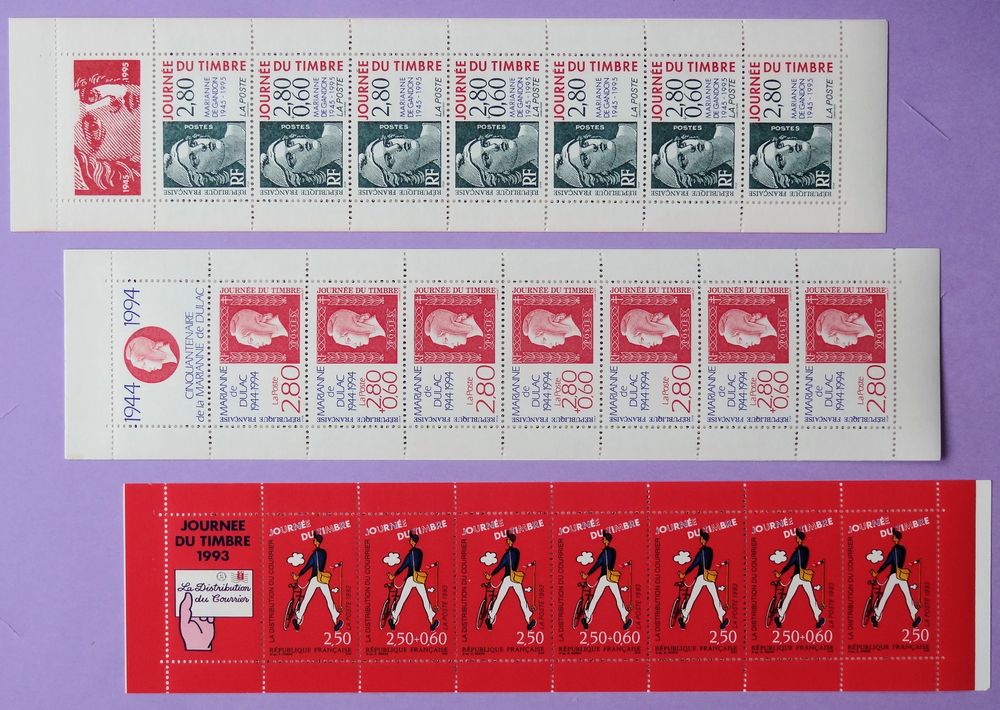 3 Carnets Journ&eacute;e du timbre 1993..1994..1995 