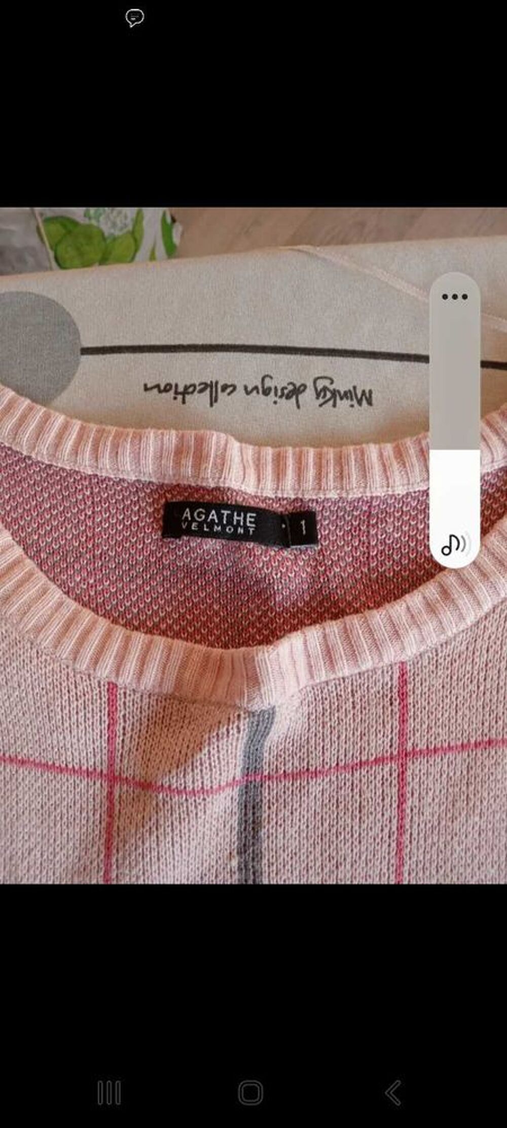 pull raglan courtes manches rose clair taille S Vêtements