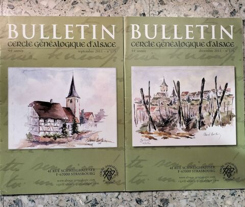 2 num�ros du Bulletin du Cercle G�n�alogique d'Alsace 10 Tassin-la-Demi-Lune (69)
