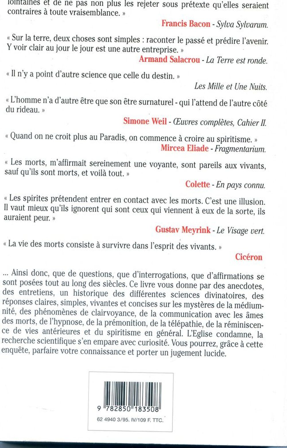 Les mysteres de la voyance Livres et BD