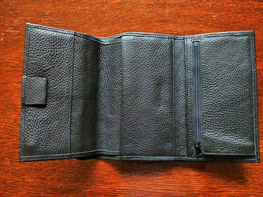 Portefeuille porte papiers cuir noir Maroquinerie