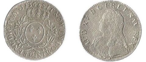 Monnaies argent, Ecu Louis XV er 2 Francs 1871 1 Vannes (56)