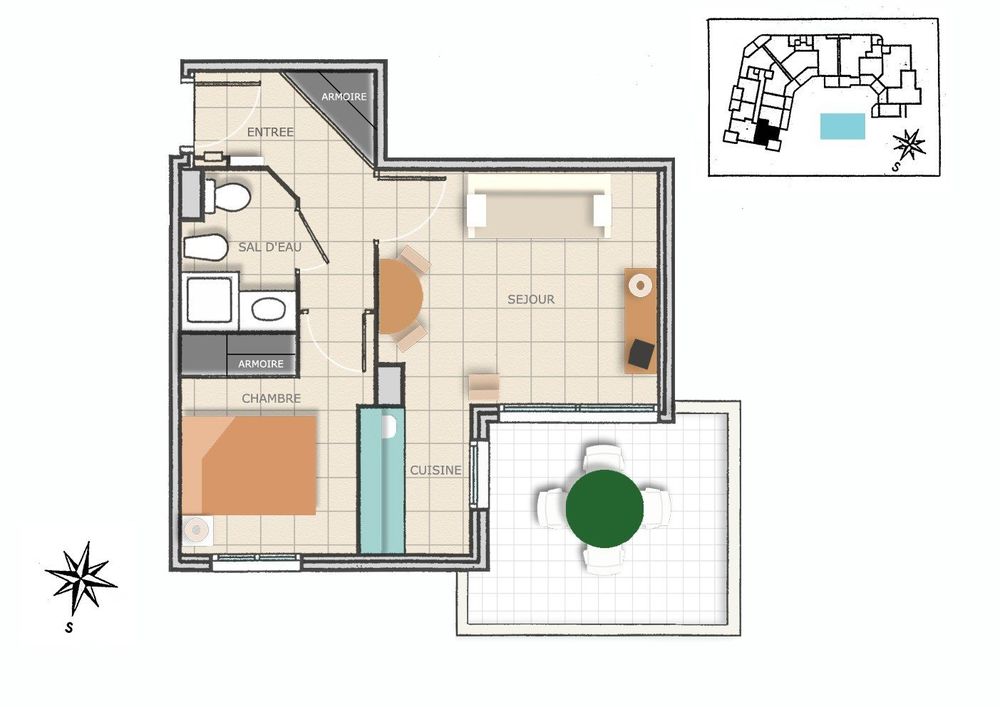 Location Appartement moyenne durée vue mer. Vallauris