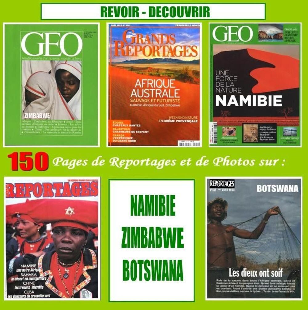 NAMIBIE - BOTSWANA - ZIMBABWE / prixportcompris Livres et BD