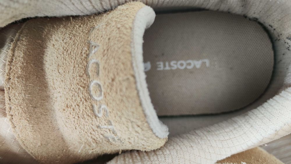 snekers Lacoste cuir beige (jamais port&eacute;es) Chaussures