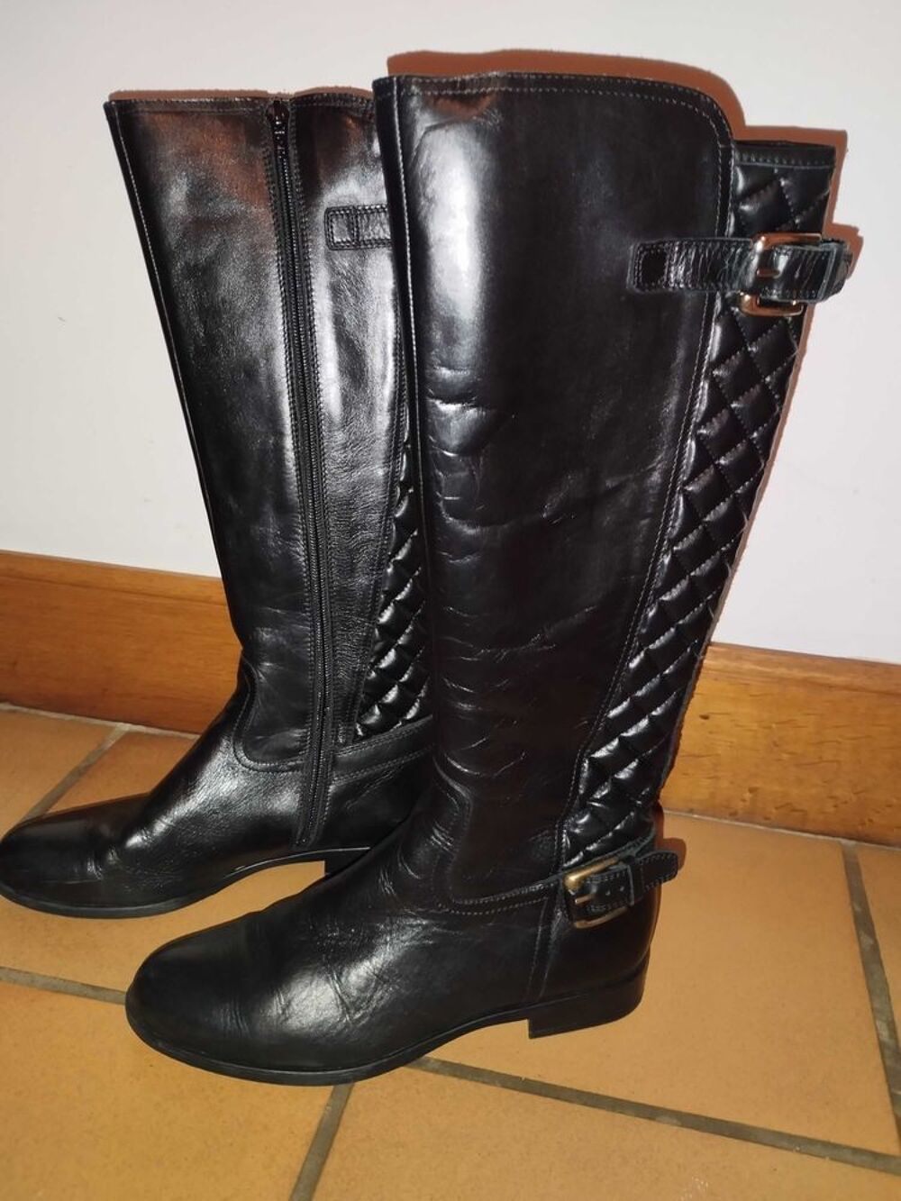 Bottes femme pointure 37 noires cuir Chaussures