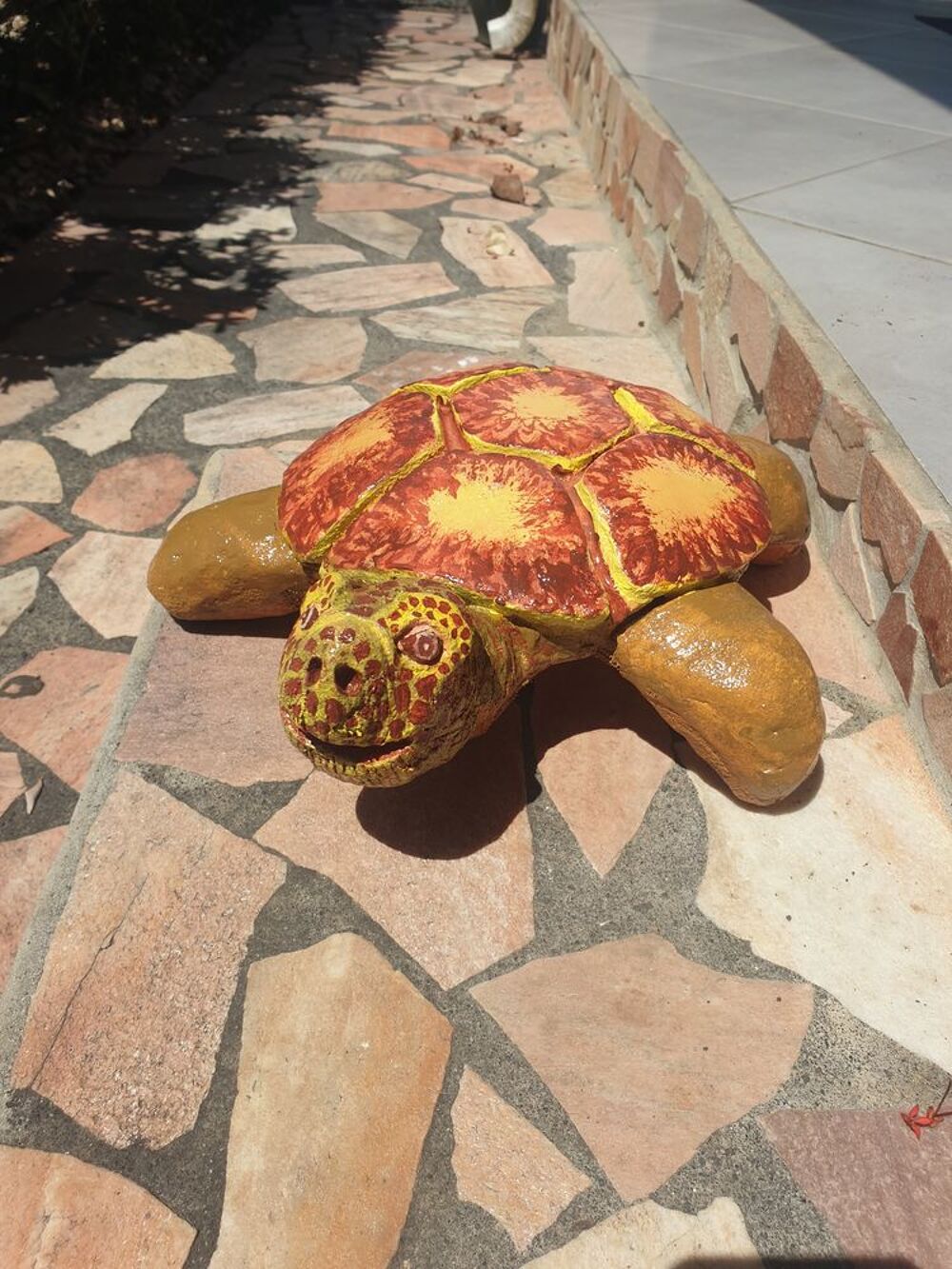 Tortue de jardin en b&eacute;ton fabriqu&eacute; &agrave; la main Décoration