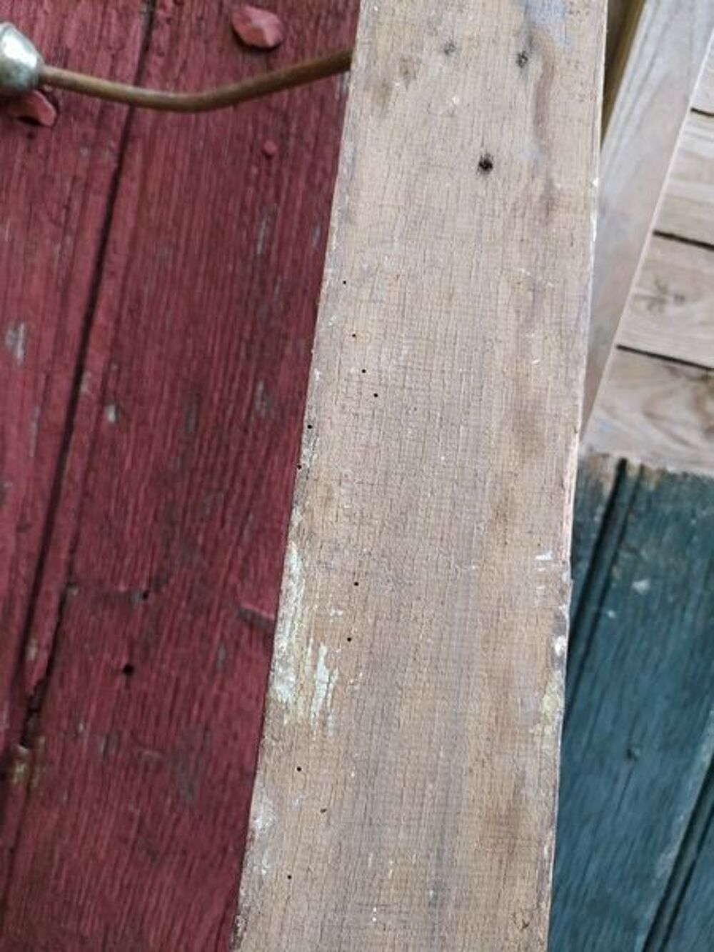 Ancien Grand Porte-Manteau Bois 6 Pat&egrave;res M&eacute;tal 
Meubles