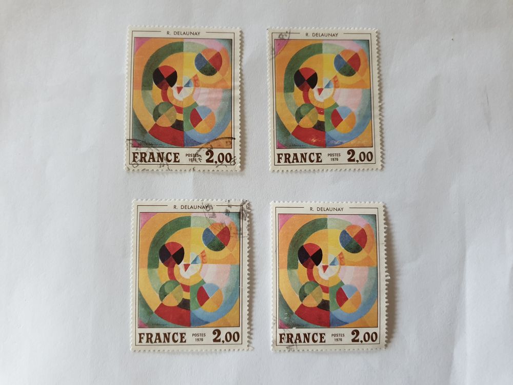 Timbre france Robert Delaunay 1976 oblit&eacute;r&eacute; lot 0.90 euro 