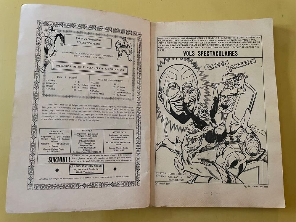 BD GREEN LANTERN N&deg;16 de 1977 AREDIT - DC COMICS Livres et BD