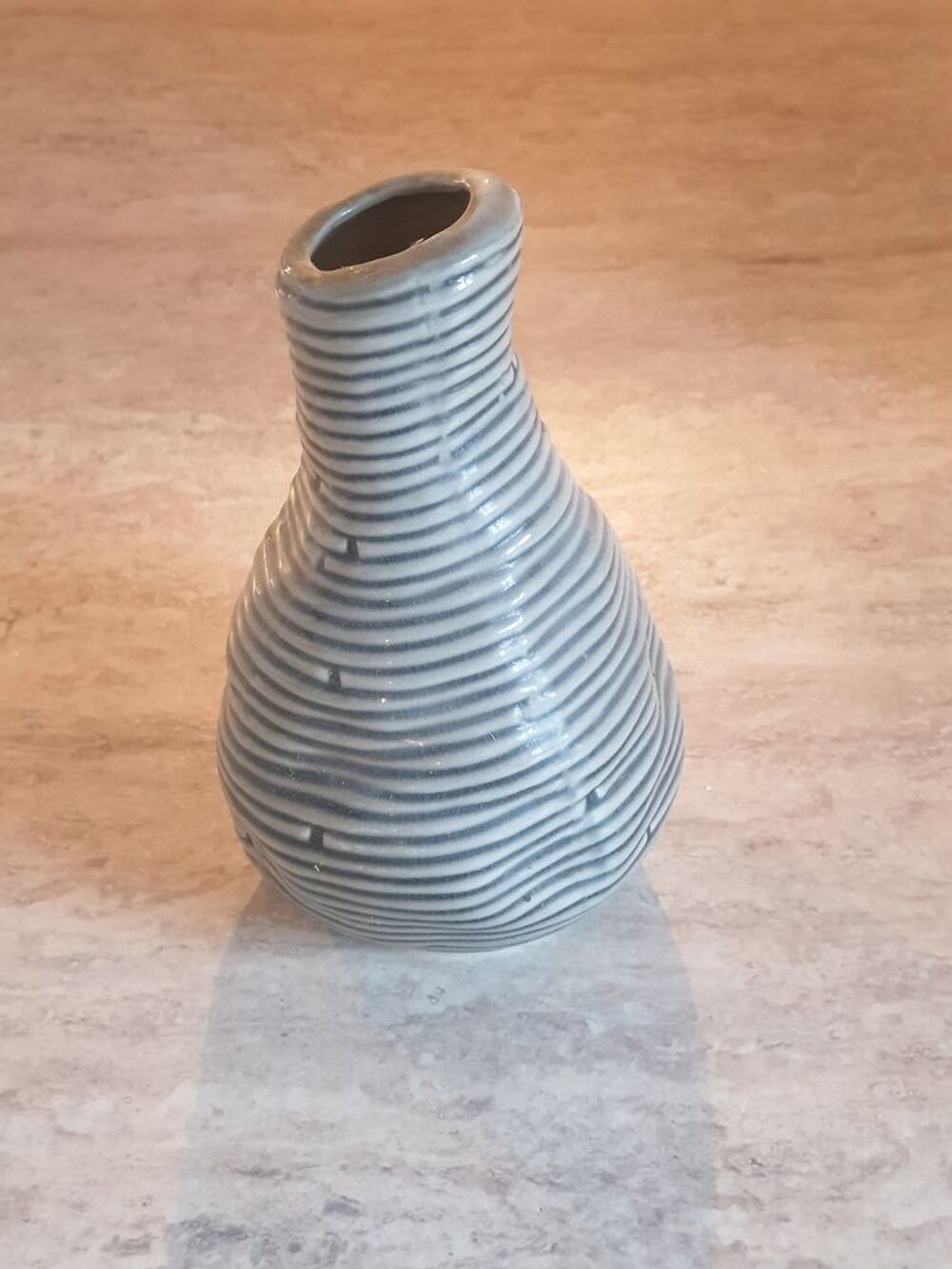 Pot vase 2 nuances de gris H 22 cm Décoration