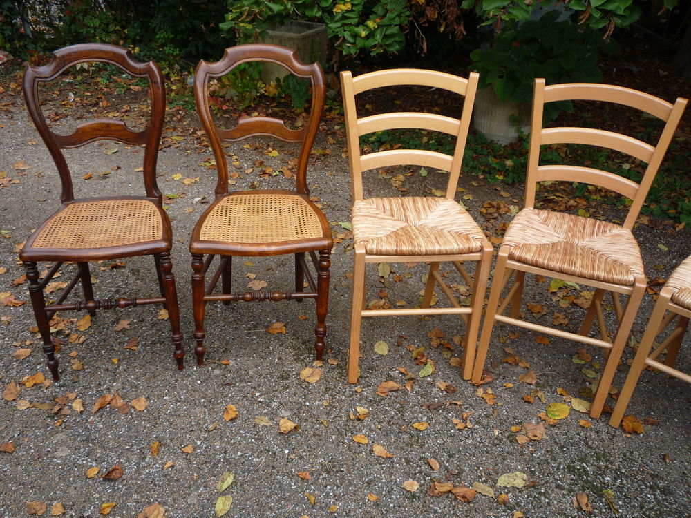 Chaises paill&eacute;es,lot de chaise (G) Meubles
