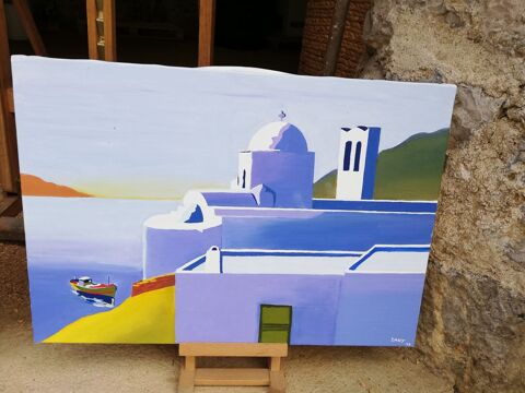 TABLEAU PEINTURE A L HUILE LES ILES 60 Anduze (30)